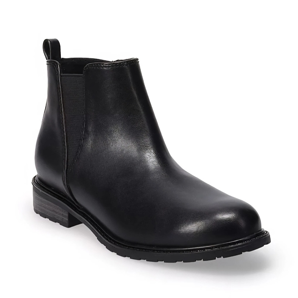 Sonoma Black Ankle Boots Size 9 Wide With Zipper